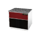 Preview: PRIZMA Kassen- und Arbeitstisch mit Granitplatte 1000x880x900 mm