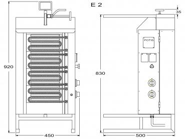 Preview: POTIS E2 Dönergrill Gyrosgrill Döner Ocagi Energiesparend