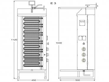 Preview: POTIS E3 Dönergrill Gyrosgrill Döner Ocagi Energiesparend