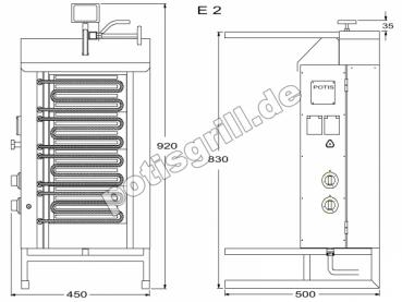 Preview: POTIS E2 Dönergrill Gyrosgrill Döner Ocagi
