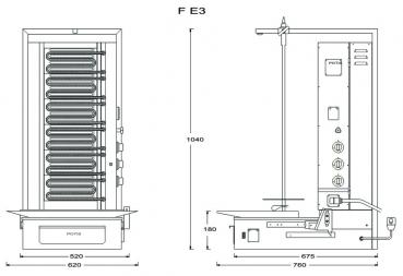 Preview: POTIS F E3 Dönergrill Gyrosgrill Döner Ocagi Energiesparend