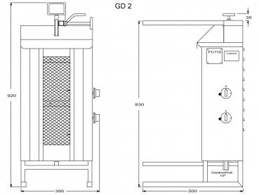 Preview: POTIS GD2 Dönergrill Gyrosgrill Döner Ocagi Energiesparend