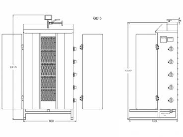 POTIS GD5 Dönergrill Gyrosgrill max 120kg Döner Ocagi