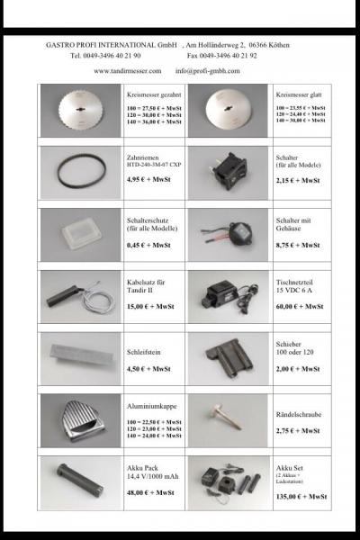 Tandir Messer 100 mit Netzbetrieb Dönermesser Gyrosmesser