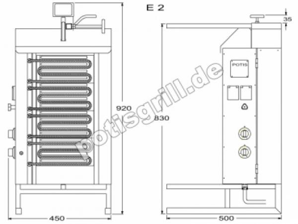 POTIS E2 Dönergrill Gyrosgrill Döner Ocagi